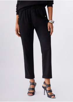 Liu Jo Slim-Fit nohavice s lemom čierne
