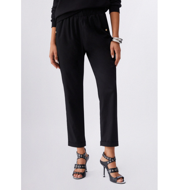Liu Jo Slim-Fit nohavice s lemom čierne