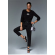 Liu Jo Slim-Fit nohavice s lemom čierne