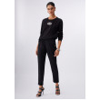 Liu Jo Slim-Fit nohavice s lemom čierne