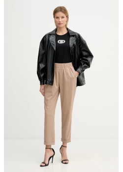 Liu Jo Slim-Fit nohavice s lemom béžové