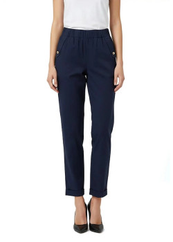 Liu Jo Slim-Fit nohavice s lemom modré