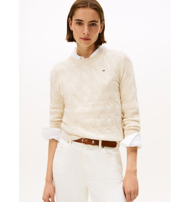 Tommy Hilfiger dámsky vlnený sveter béžový Tommy Hilfiger dámsky vlnený sveter béžový