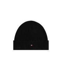 Tommy Hilfiger zimná čiapka s logom Beanie čierna Tommy Hilfiger zimná čiapka s logom Beanie čierna