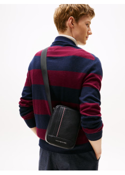 Tommy Hilfiger Metal Logo Crossbody Reporter taška čierna