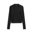 Tommy Hilfiger dámske tričko s dlhým rukávom Mock Neck čierne
