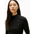 Tommy Hilfiger dámske tričko s dlhým rukávom Mock Neck čierne