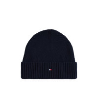 Tommy Hilfiger zimná čiapka s logom Beanie modrá Tommy Hilfiger zimná čiapka s logom Beanie modrá