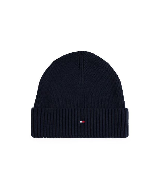 Tommy Hilfiger zimná čiapka s logom Beanie modrá Tommy Hilfiger zimná čiapka s logom Beanie modrá