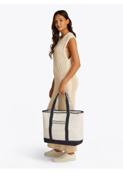 Tommy Hilfiger plátená Beach veľká taška béžová