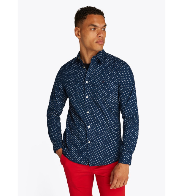 Tommy Hilfiger pánska košeľa s jemnou potlačou modrá Tommy Hilfiger pánska košeľa s jemnou potlačou modrá