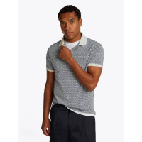 Tommy Hilfiger tričko Interlock bielomodré Tommy Hilfiger tričko Interlock bielomodré