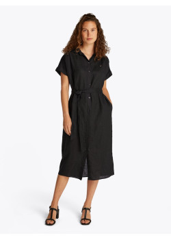 Tommy Hilfiger košeľové šaty Ess čierne