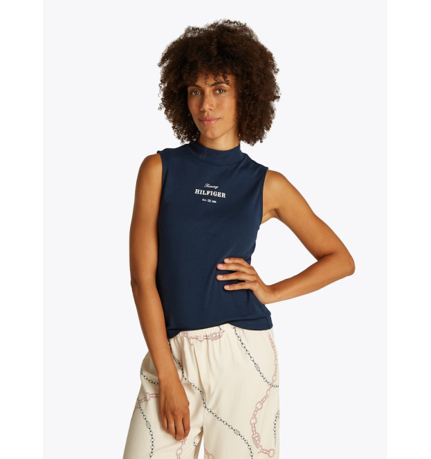 Tommy Hilfiger dámsky bavlnený top modrý