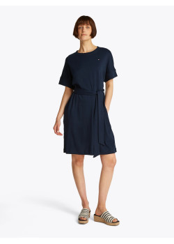 Tommy Hilfiger krátke bavlnené šaty modré