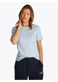 Tommy Hilfiger dámske Slim bavlnené tričko svetlomodré