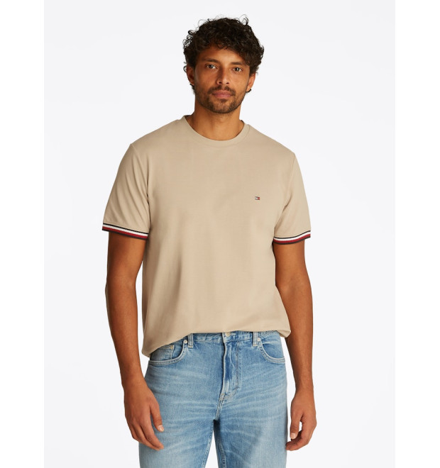 Tommy Hilfiger pánske tričko béžové Tommy Hilfiger pánske tričko béžové