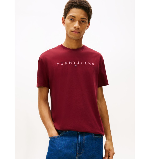 Tommy Jeans pánske tričko s vyšívaným logom červené