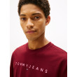 Tommy Jeans pánske tričko s vyšívaným logom červené