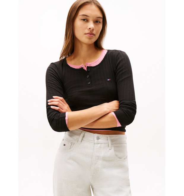 Tommy Jeans dámske tričko s dlhým rukávom čierne Tommy Jeans dámske tričko s dlhým rukávom čierne