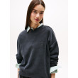 Tommy Jeans dámska mikina Relaxed Crest Crew čierna Tommy Jeans dámska mikina Relaxed Crest Crew čierna