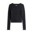 Tommy Jeans dámsky pulover so vzorkou čierny Tommy Jeans dámsky pulover so vzorkou čierny
