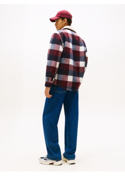Tommy Jeans pánska flanelová oversized košeľa modrá