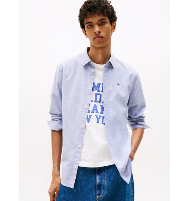 Tommy Jeans pánska tenká košeľa modrá Tommy Jeans pánska tenká košeľa modrá