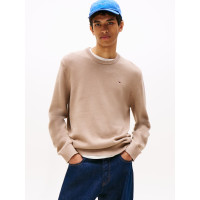 Tommy Jeans pánsky sveter slim hnedý