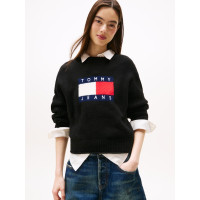 Tommy Jeans dámsky Relaxed pulover čierny Tommy Jeans dámsky Relaxed pulover čierny