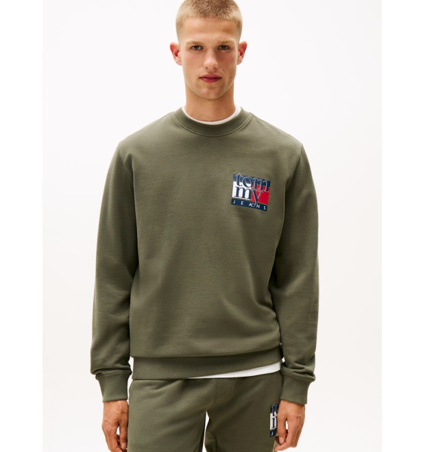Tommy Jeans pánska mikina relaxed fit zelená Tommy Jeans pánska mikina relaxed fit zelená