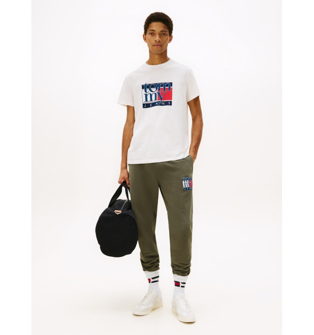 Tommy Jeans pánske bavlnené tepláky zelené Tommy Jeans pánske bavlnené tepláky zelené