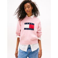 Tommy Jeans dámsky Relaxed pulover ružový Tommy Jeans dámsky Relaxed pulover ružový