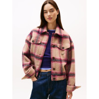 Tommy Jeans dámska košeľová bunda ružová Tommy Jeans dámska košeľová bunda ružová