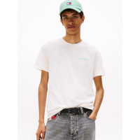 Tommy Jeans pánske tričko logo s rozmazaným efektom biele Tommy Jeans pánske tričko logo s rozmazaným efektom biele
