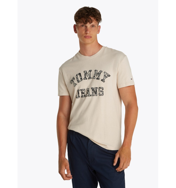 Tommy Jeans pánske tričko béžové Tommy Jeans pánske tričko béžové
