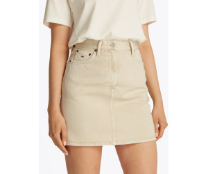 Tommy Jeans rifľová sukňa béžová