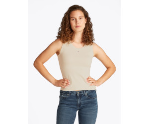 Tommy Jeans dámske rebrované tielko béžové