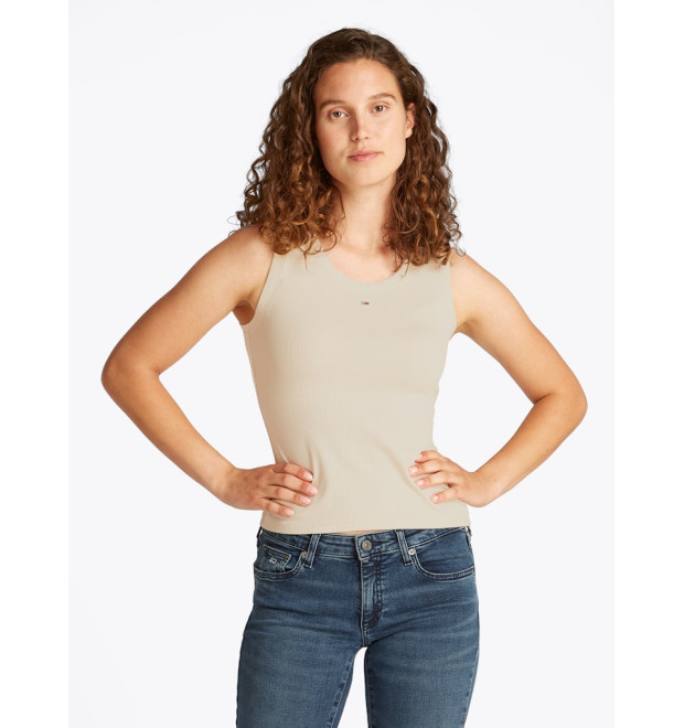 Tommy Jeans dámske rebrované tielko béžové Tommy Jeans dámske rebrované tielko béžové