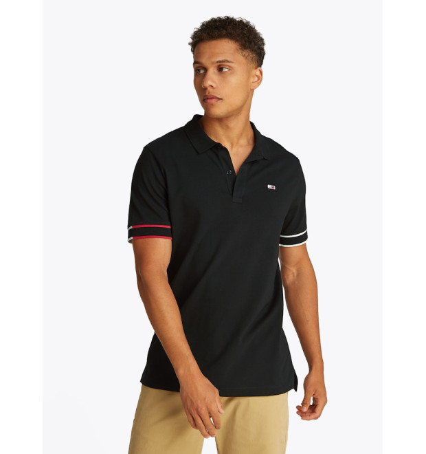 Tommy Jeans polo tričko čierne Tommy Jeans polo tričko čierne