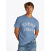Tommy Jeans Paisley College pánske tričko modré Tommy Jeans Paisley College pánske tričko modré