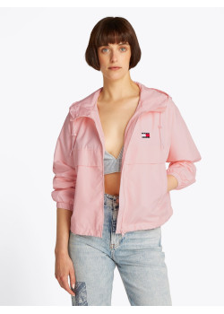 Tommy Jeans tenká vetrovka ružová