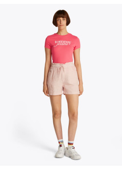 Tommy Jeans dámske tričko Slim fit s potlačou červené