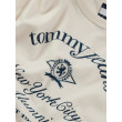 Tommy Jeans dámske bavlnené tričko s potlačou krémové Tommy Jeans dámske bavlnené tričko s potlačou krémové