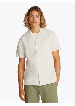 Tommy Jeans pánska košeľa s krátkym rukávom biela