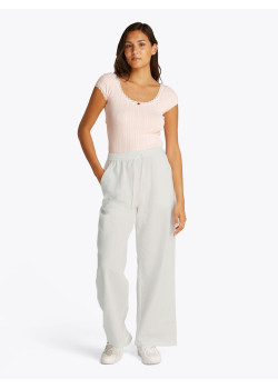 Tommy Jeans dámske nohavice Wide Leg ľanové béžové