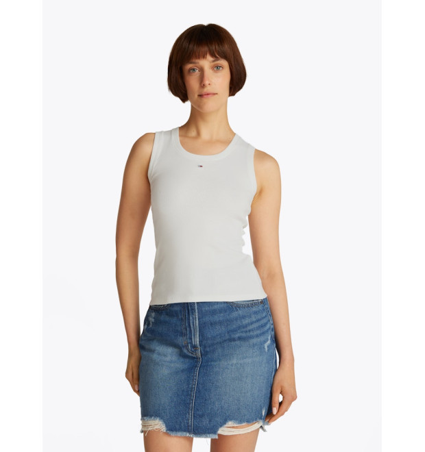 Tommy Jeans dámske rebrované tielko biele