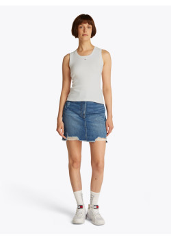Tommy Jeans dámske rebrované tielko biele