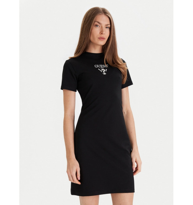 Guess dámske mini šaty s potlačou čierne Guess dámske mini šaty s potlačou čierne