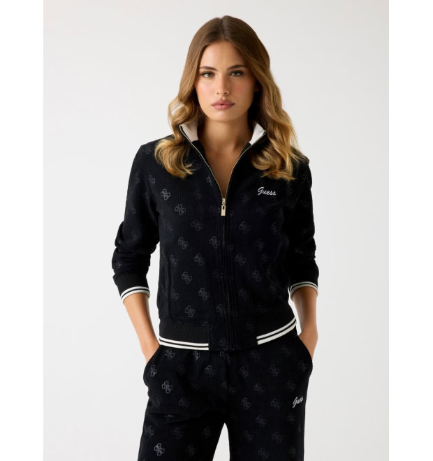 Guess dámska mikina 4G na zips čierna Guess dámska mikina 4G na zips čierna